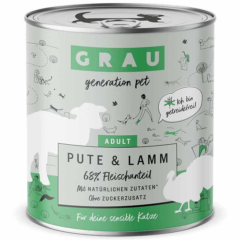 Grau Katze Adult Pute und Lamm 800g
