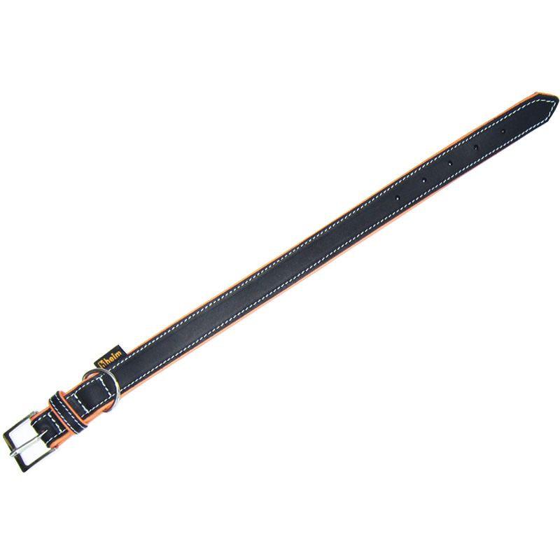 Heim Halsband Florenz, genaeht, 25/70, schwarz/orange