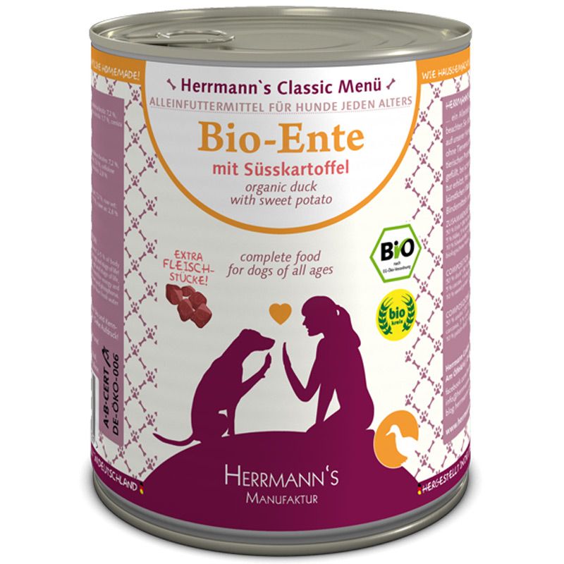 Herrmanns Bio-Ente mit Süßkartoffeln 800g