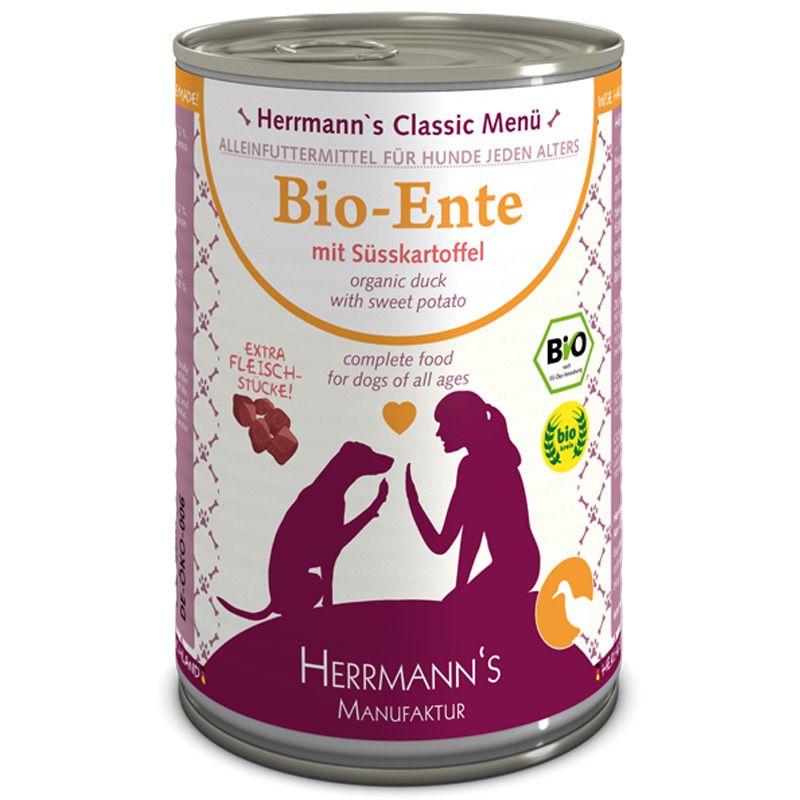 Herrmanns Bio-Ente mit Süßkartoffeln 400g