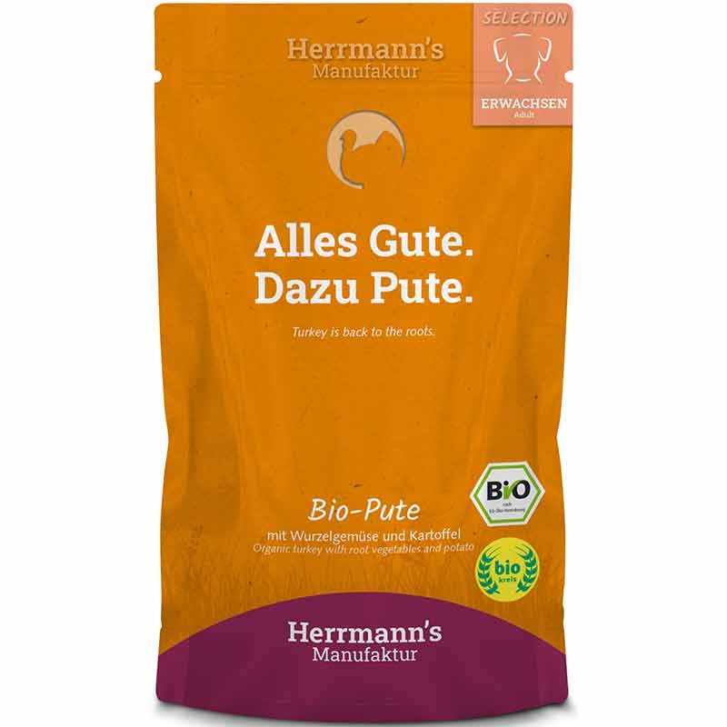 Herrmanns Selection Erwachsen Bio Pute Pouch 150g