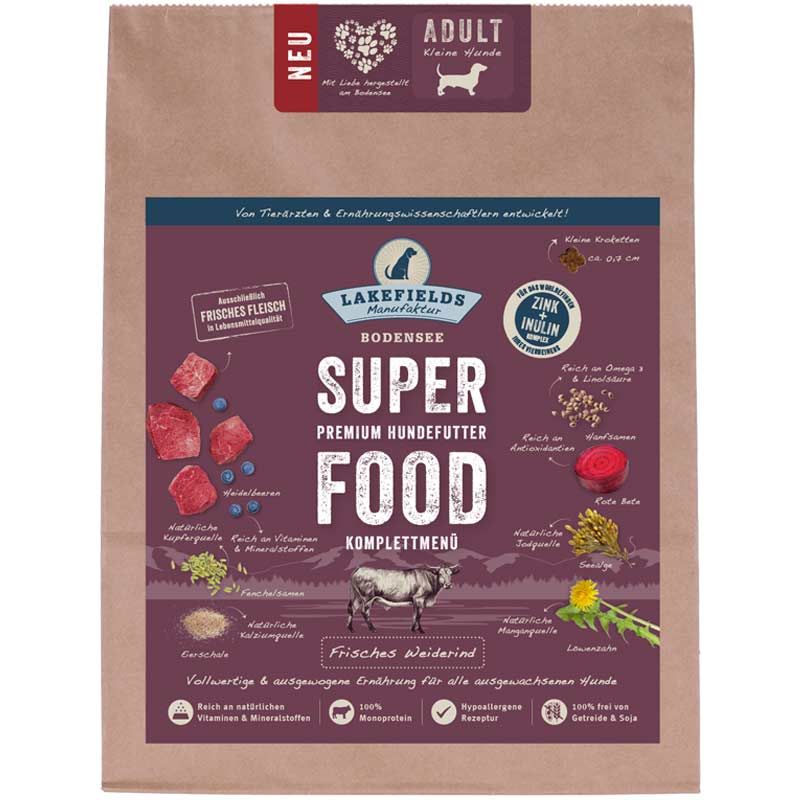 Lakefields SUPERFOOD Premium Rind für kleine Hunde 1 kg