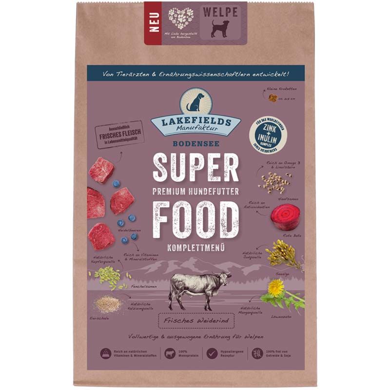 Lakefields SUPERFOOD Premium Rind für Welpen 2,5 kg