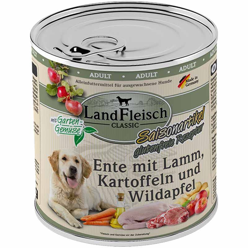 Landfleisch pur Ente mit Lamm, Kartoffeln u. Wildapfel 800g