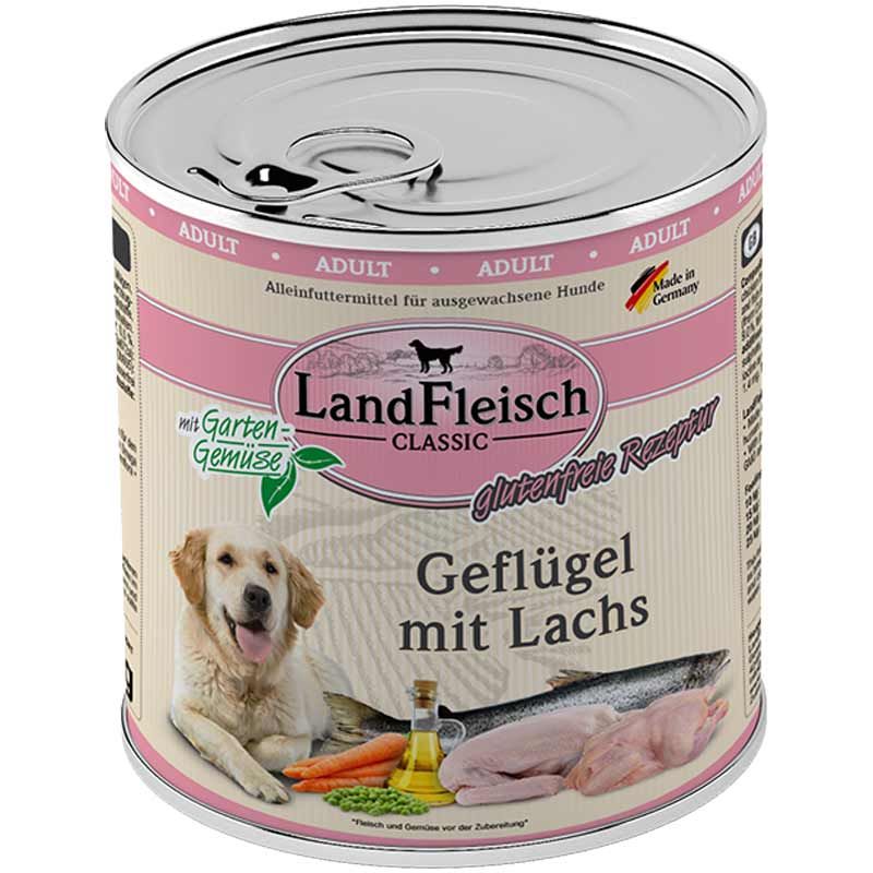 Landfleisch pur Geflügel mit Lachs 800g