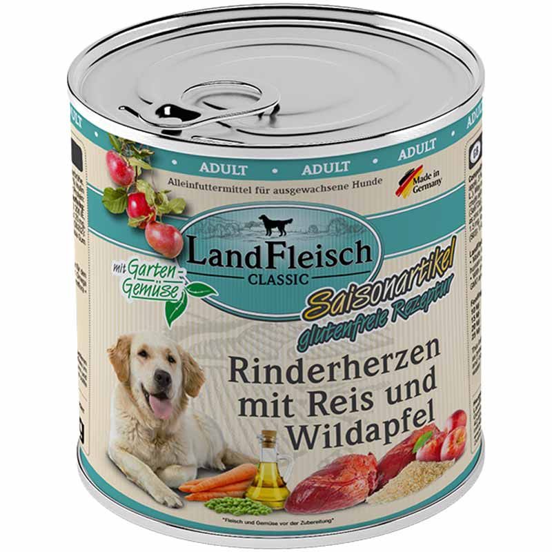 Landfleisch pur Rinderherzen mit Reis und Wildapfel 800g