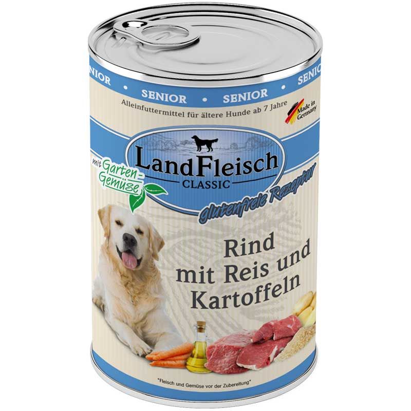 Landfleisch Senior Rind mit Reis und Kartoffeln 400g