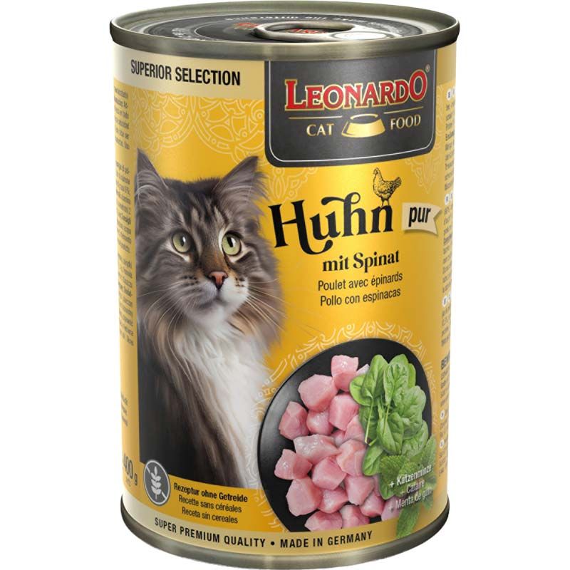 Leonardo Dose Huhn pur mit Spinat 400g