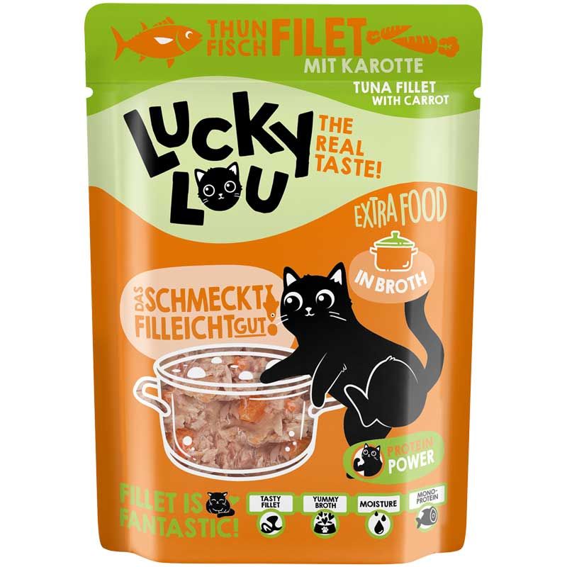 Lucky Lou Extrafood Thunfisch mit Karotte in Broth 70g Pouch
