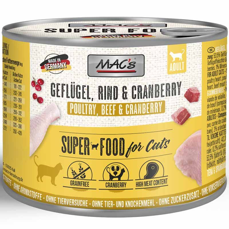 Macs Cat Dose Geflügel, Rind und Cranberry 200g
