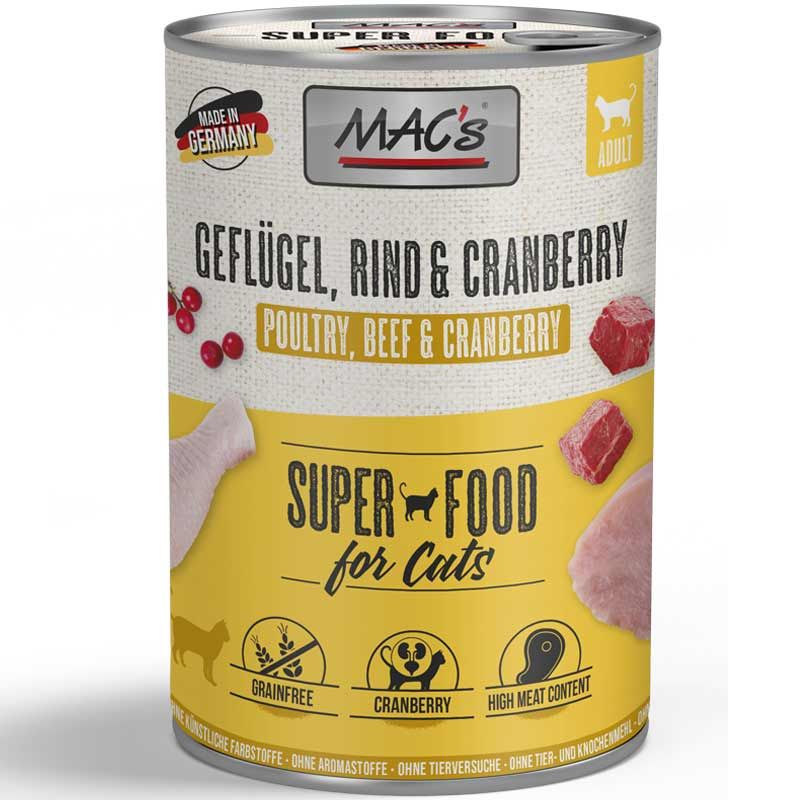 Macs Cat Dose Geflügel, Rind und Cranberry 400g