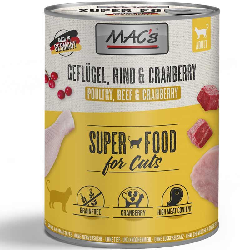 Macs Cat Dose Geflügel, Rind und Cranberry 800g