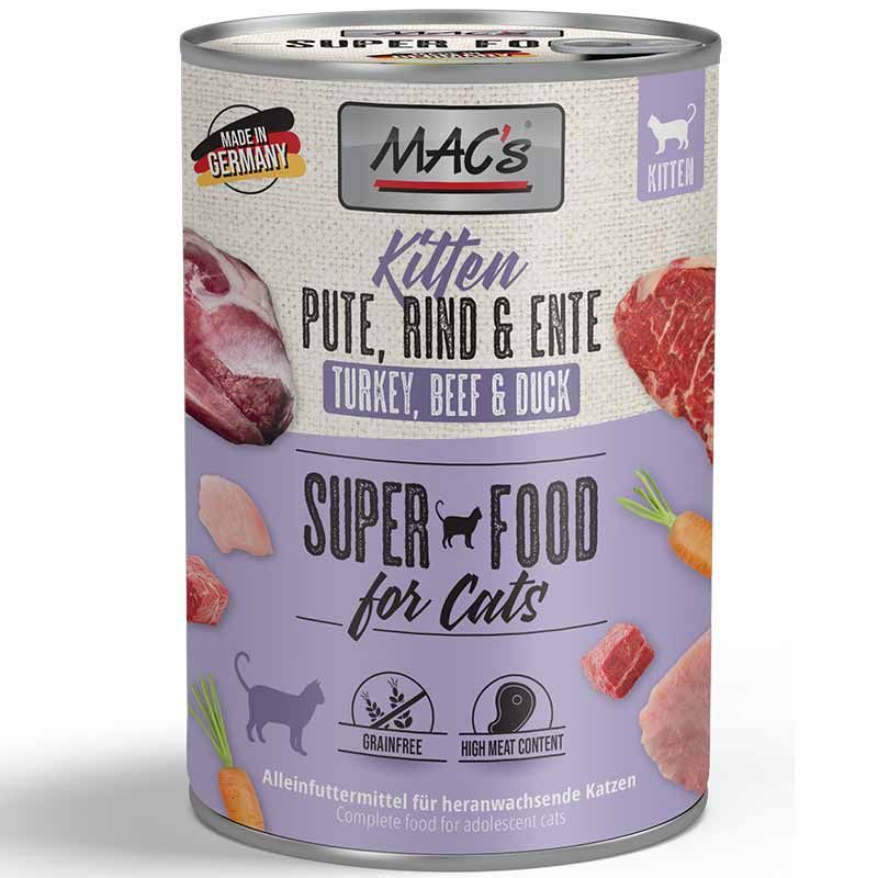 Macs Cat Dose Kitten Pute, Rind und Ente 400g