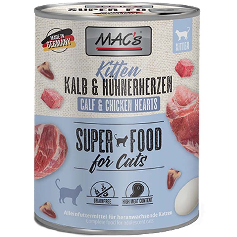 Macs Cat Dose Kitten Kalb und Hühnerherzen 800g
