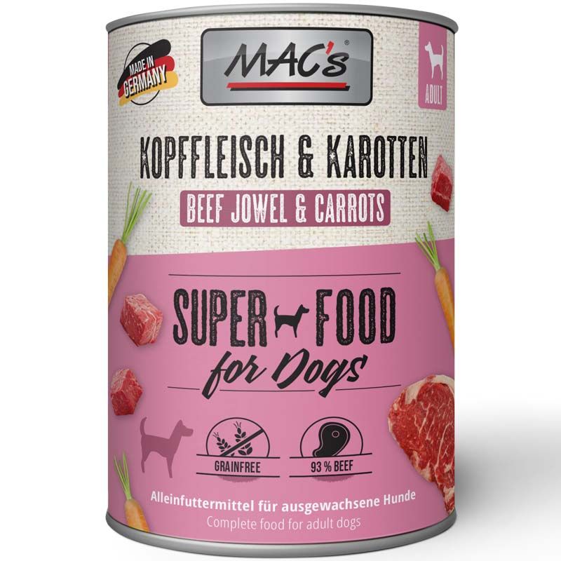 Macs Dog Kopffleisch und Karotten 400g
