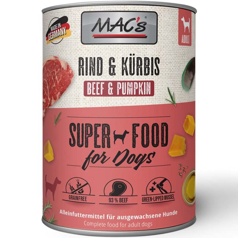 Macs Dog Rind und Kürbis 800g