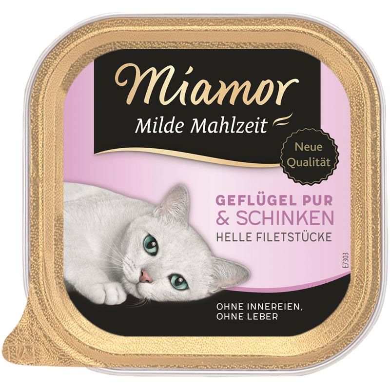 Miamor Milde Mahlzeit Geflügel und Schinken 100g