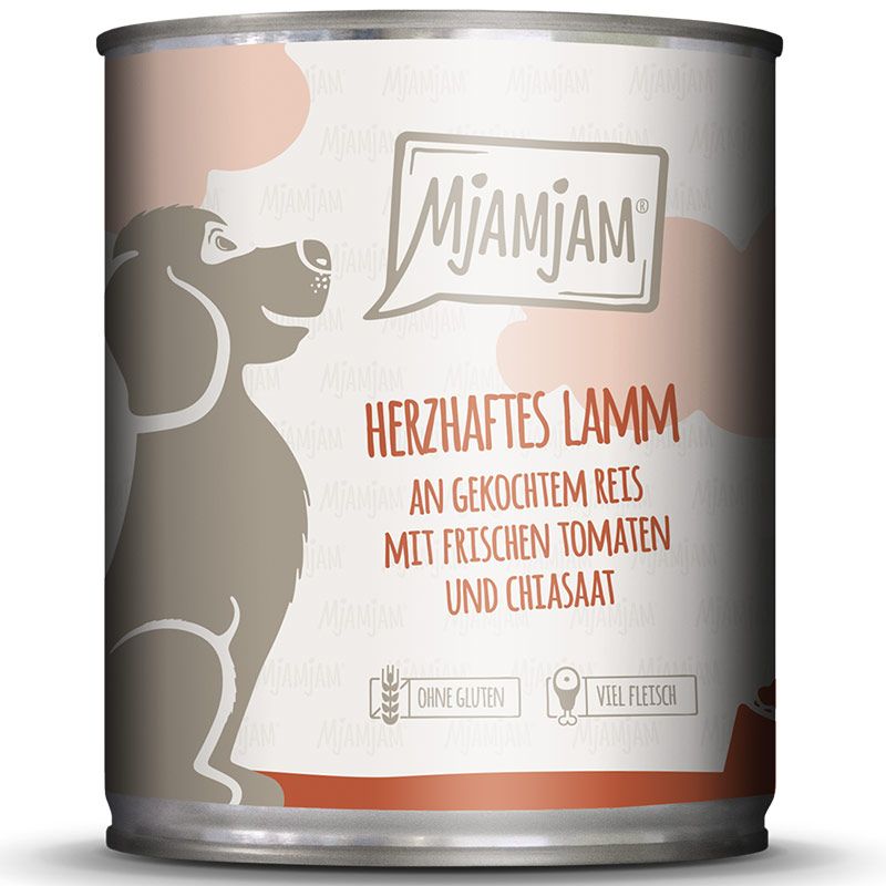 MjAMjAM Dog Dose Lamm + Reis + Tomaten 800g
