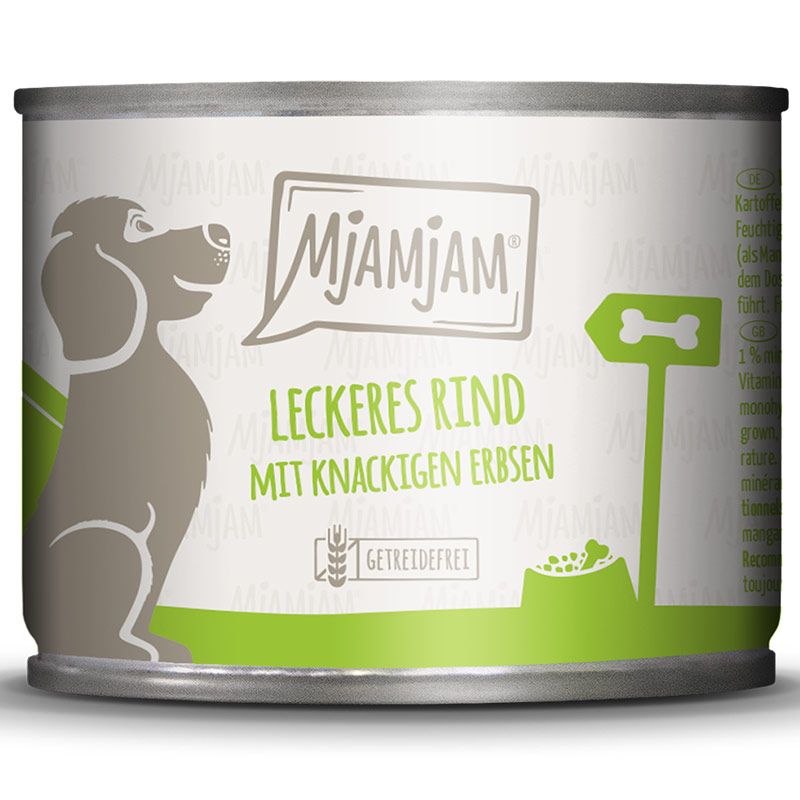 MjAMjAM Dog Dose Rind + Kartoffeln + Erbsen 200g