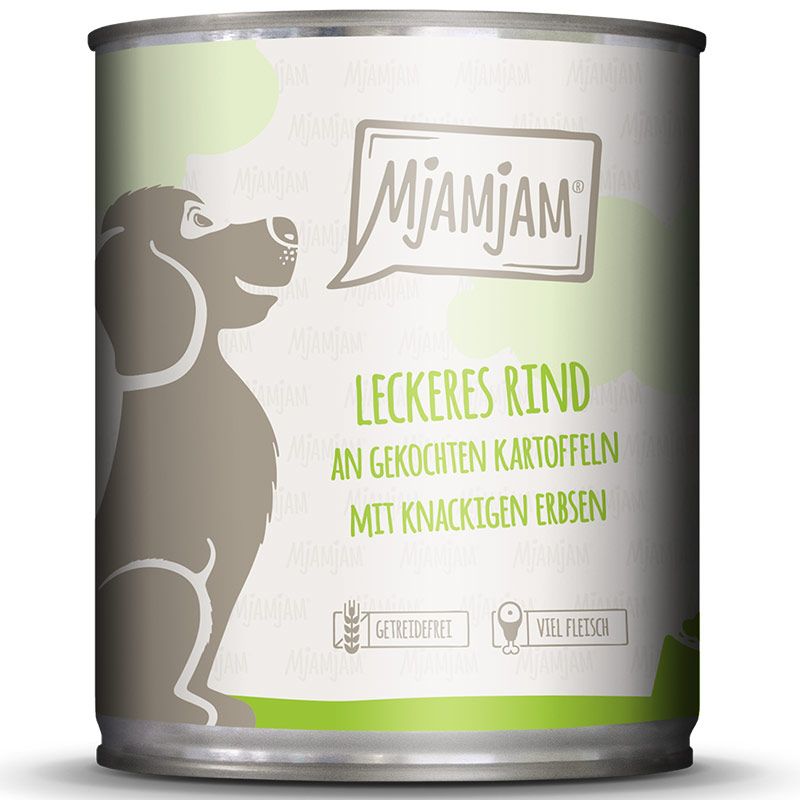 MjAMjAM Dog Dose Rind + Kartoffeln + Erbsen 800g