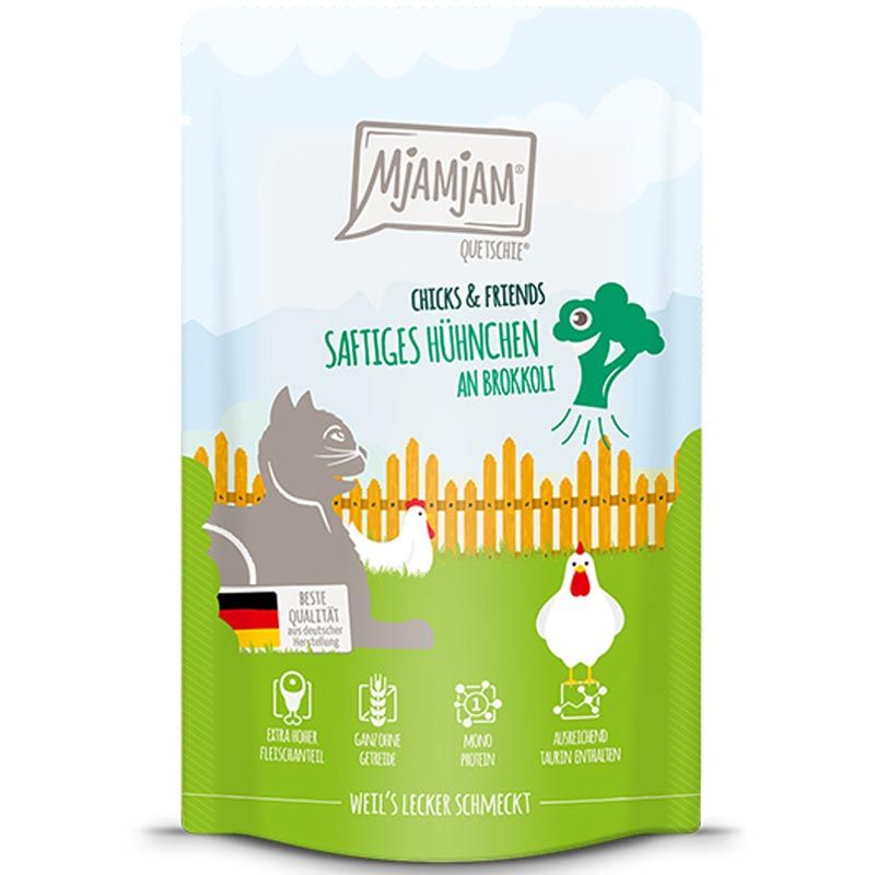 MjAMjAM Quetschie Chicks + Friends Hühnchen an Brokkoli 125g