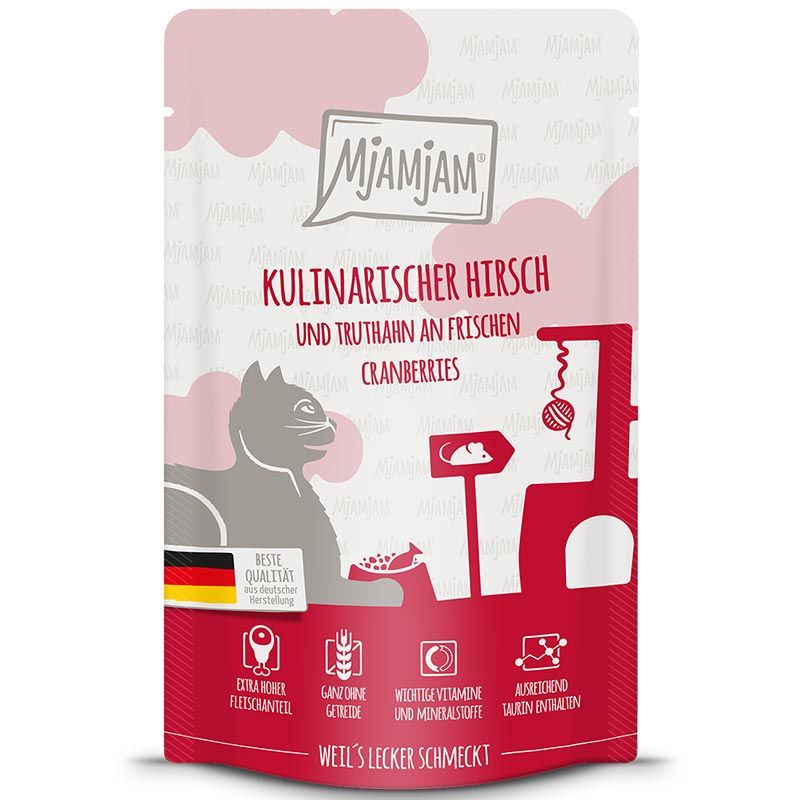 MjAMjAM Quetschie Hirsch + Truthahn + Cranberries 125g