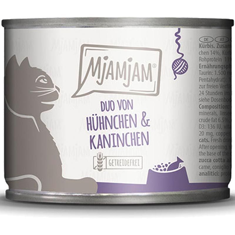 MjAMjAM Dose DUO saftiges Huhn + Kaninchen an Kürbis 200g