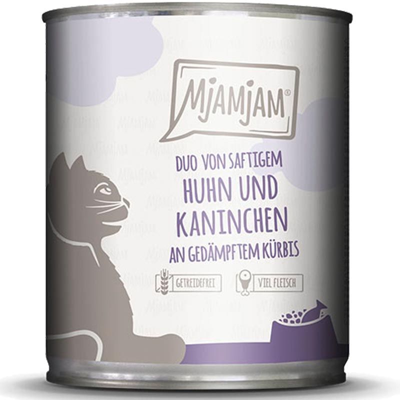 MjAMjAM Dose DUO saftiges Huhn + Kaninchen an Kürbis 800g