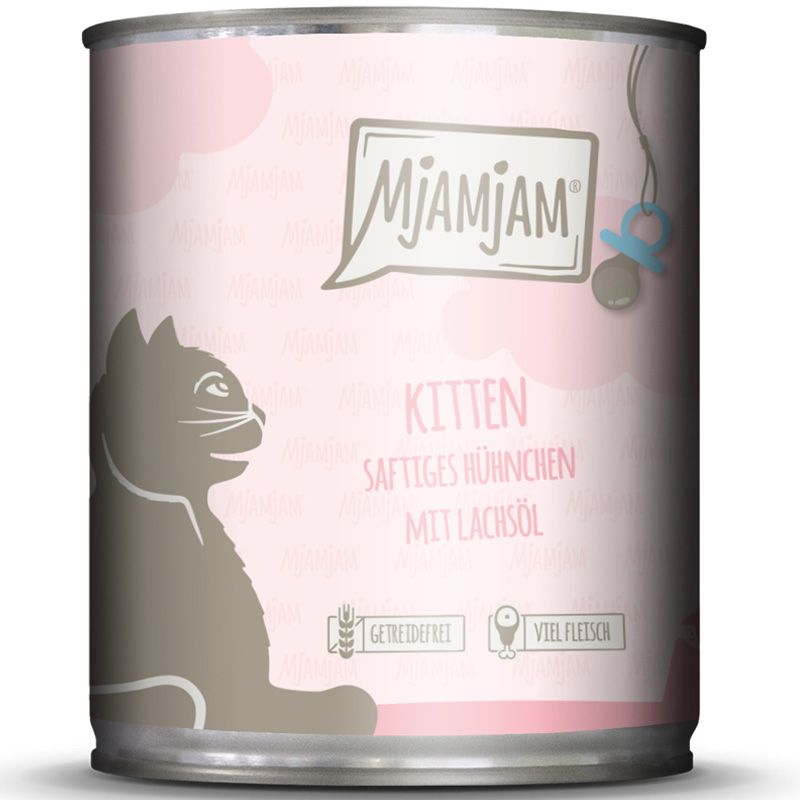 MjAMjAM Dose Kitten Hühnchen + Lachsöl 800g
