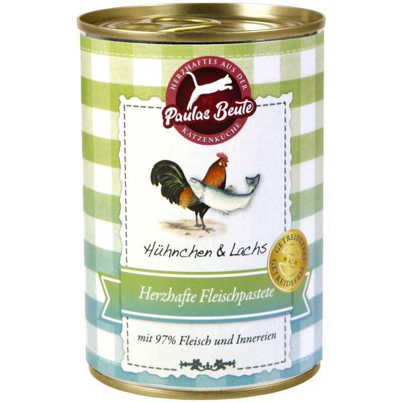 Paulas Beute Fleischpastete Hühnchen und Lachs 400g