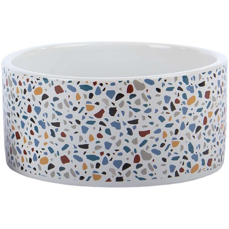 Petlando Keramiknapf Terrazzo, Gr. L 1150 ml, weiß