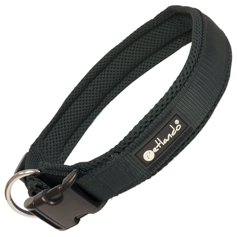 Petlando Mesh Halsband, XXXS: 25-30cm/1,5cm, black