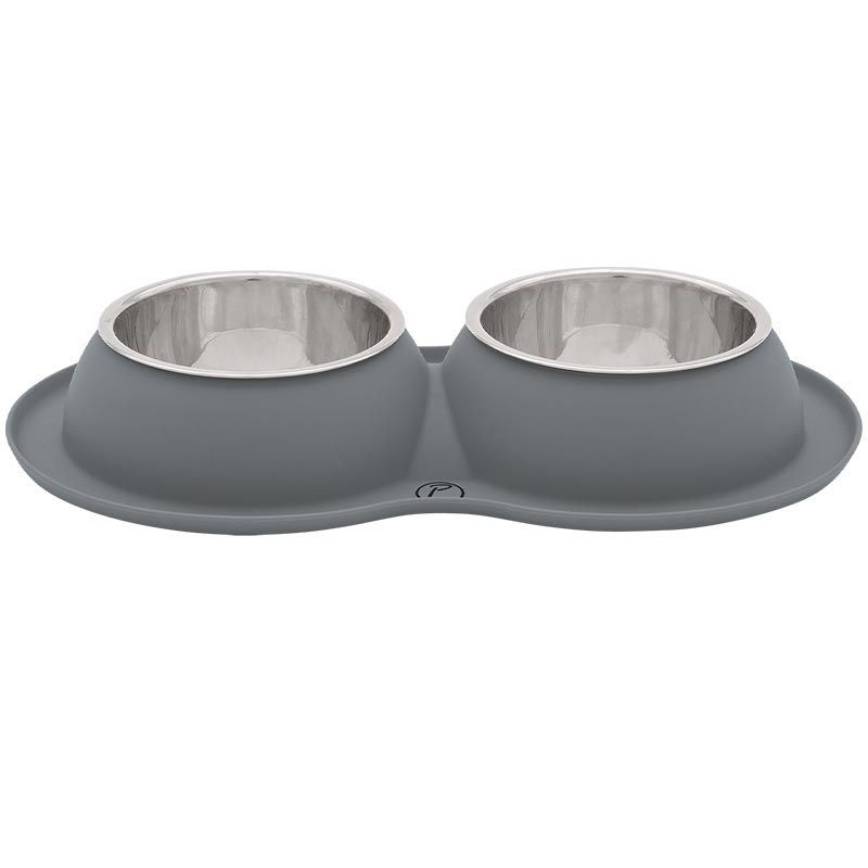 Petlando Premium Silikonnapf, Gr. S: 2 x 11cm, grau