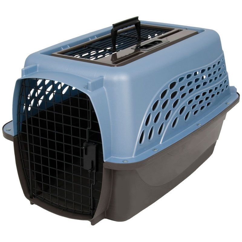 Petmate 2-Door Top Load Transportbox, 61cm, 4,5-9kg, blau