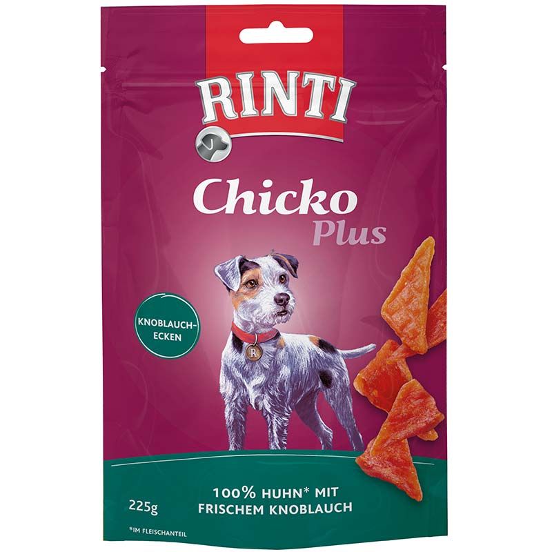 Rinti Snack Chicko Plus Huhn mit Knoblauch-Ecken 225g
