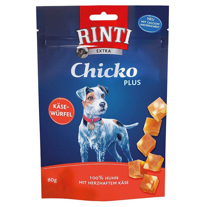 Rinti Snack Chicko PLUS Käsewürfel mit Huhn 80g
