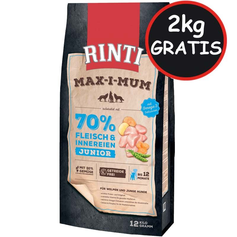 Rinti Max-i-Mum Junior Huhn 12kg + 2kg Aktion