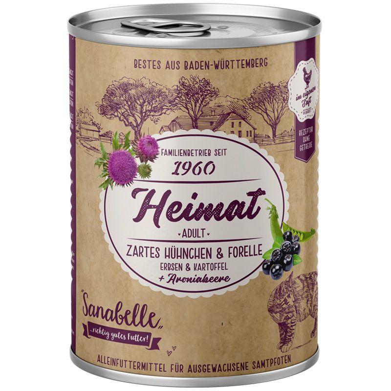 Sanabelle Heimat Dose Adult zartes Hühnchen + Forelle 400g