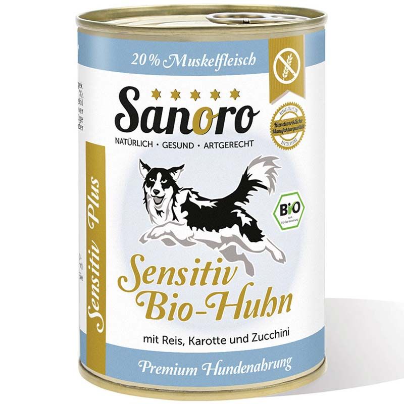 Sanoro Sensitiv Plus Bio-Huhn mit Bio-Reis+Bio-Karotte 400g