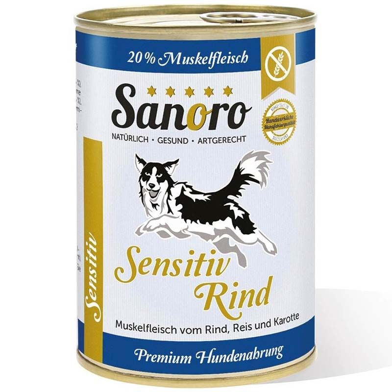 Sanoro Sensitiv Rind mit Bio-Reis und Bio-Karotte 400g