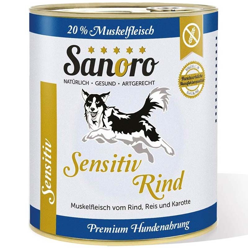 Sanoro Sensitiv Rind mit Bio-Reis und Bio-Karotte 800g