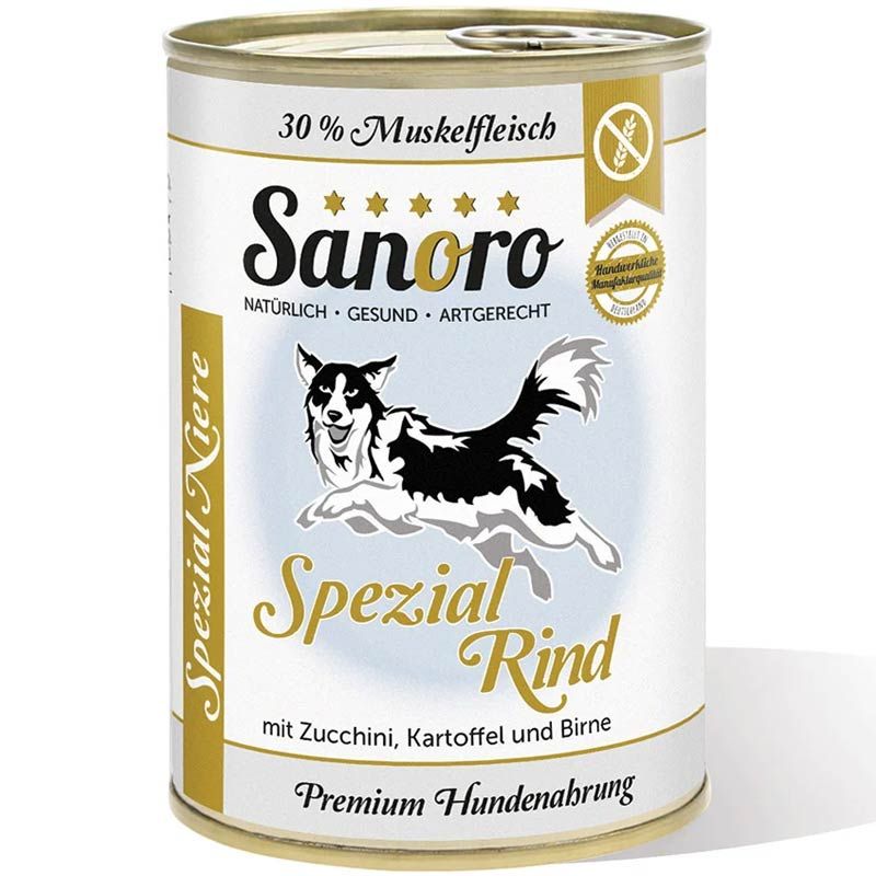 Sanoro Spezial Niere Bio-Rind+Zucchini+Kartoffel+Birne 400g