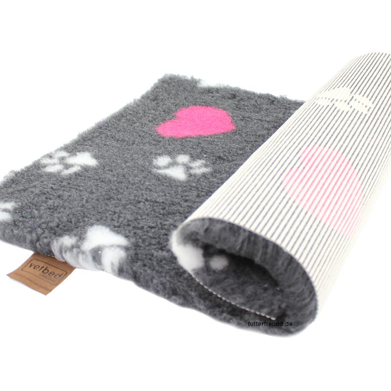 Original Vetbed® Isobed SL anthrazit hearts+paws 75x50cm