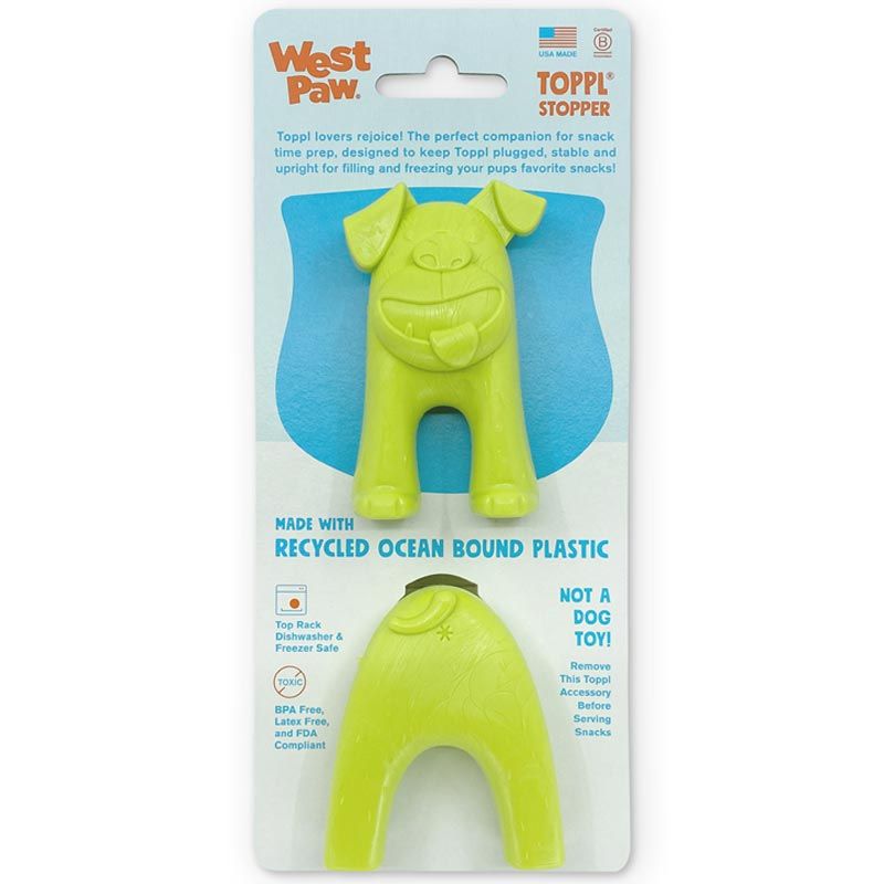 West Paw Hundespielzeug Toppl Stopper, grün, 2 Stück