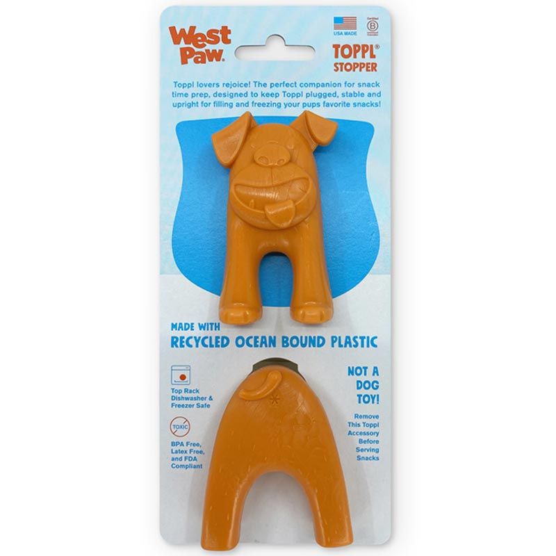 West Paw Hundespielzeug Toppl Stopper, orange, 2 Stück