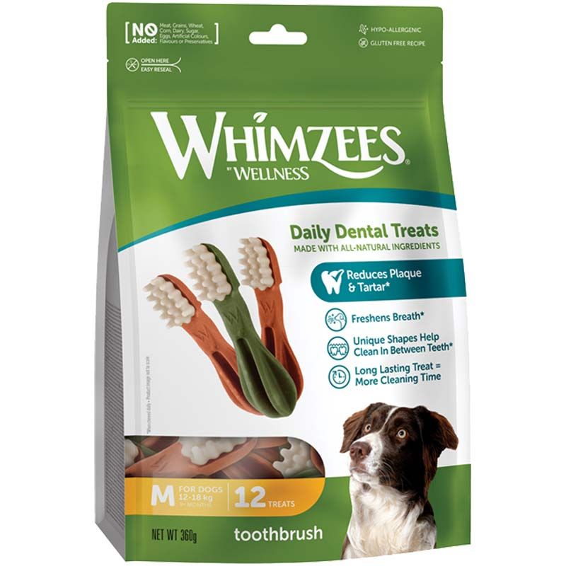 Whimzees Dog Snack Toothbrush/Zahnbürste M, 12 Stück