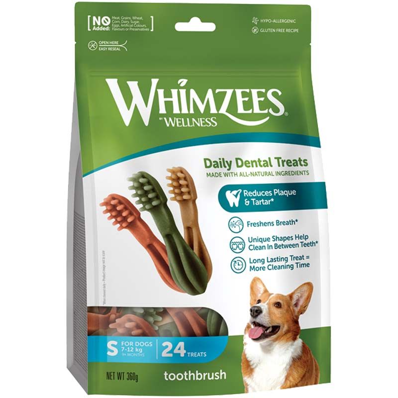 Whimzees Dog Snack Toothbrush/Zahnbürste S, 24 Stück