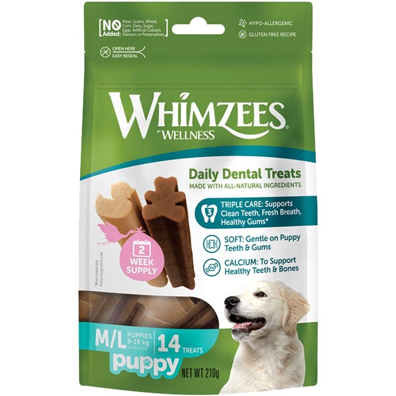 Whimzees Dog Snack Value Bag Puppy M/L 14 Stück